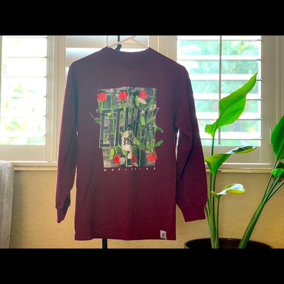 Ethik Worlwide 100 MILI ROSE LONG SLEEVE, Maroon UNISEX SMALL - Picture 1 of 6